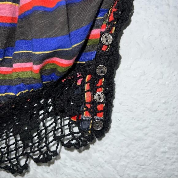 Free People Aruba Crochet Multicolor Striped Crop Top - Picture 4 of 6